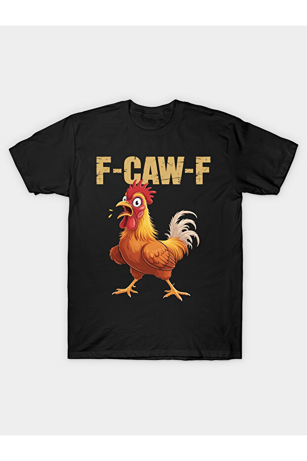 تي شيرت رجالي بطبعة طائر F-Caw-F مضحكة
