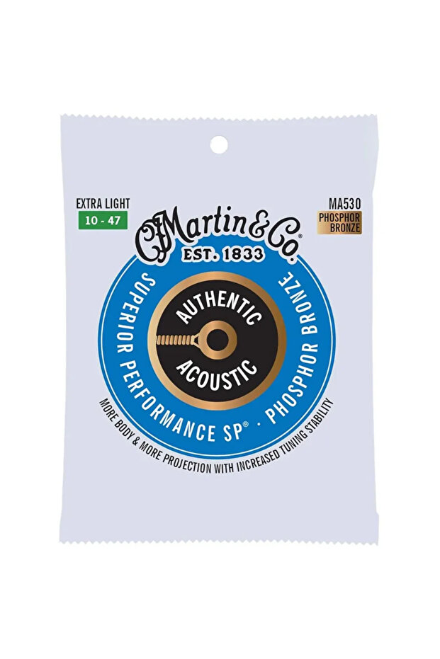 MA530 Authentic Acoustic Guitar Superior Performance Phosphor Bronze - Extra Light .010-.047