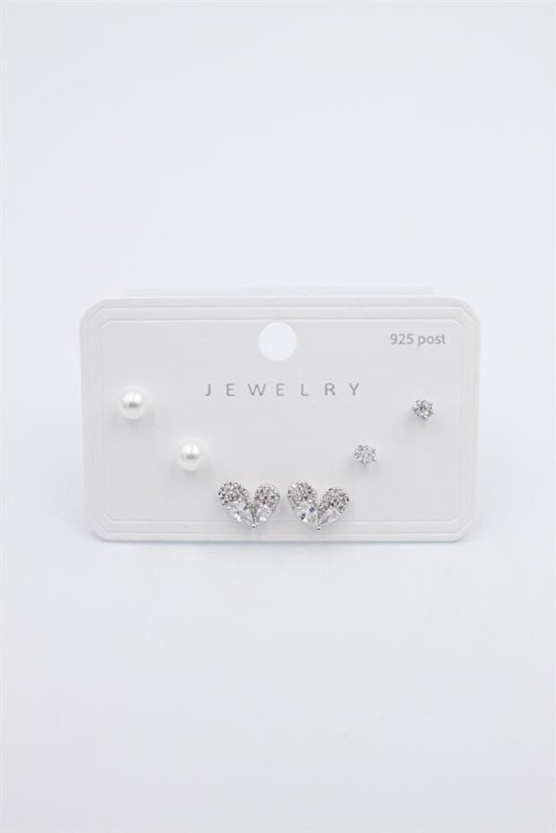 Multiple Set Earrings - Silver - 1