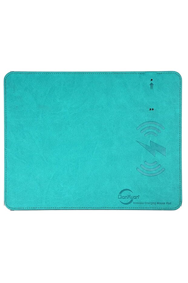 Computer mouse pad with wireless charger for mobile phones (green)