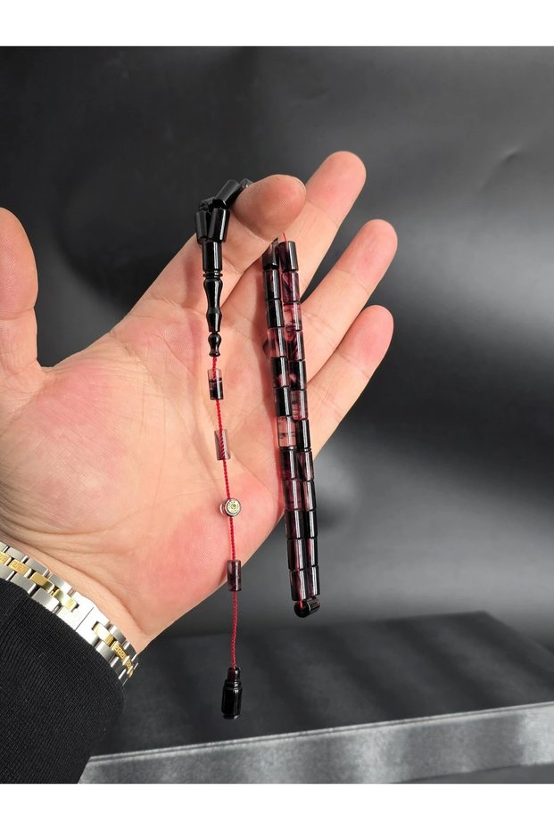Master Signed Moire Crimped Amber Prayer Beads with Special System Tassels