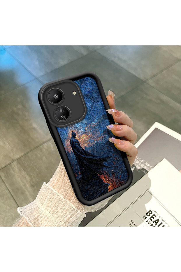 Poco C65 Compatible Black Silicone Case with Shockproof Camera Protection