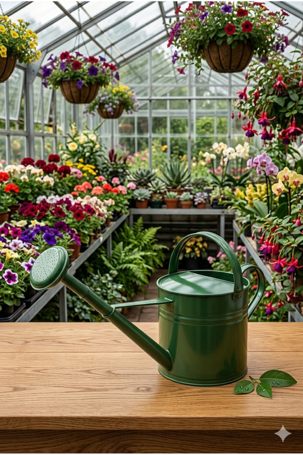 Metal Watering Can 8 Lt - Garden Flower Plant Watering Can Container with Strainer