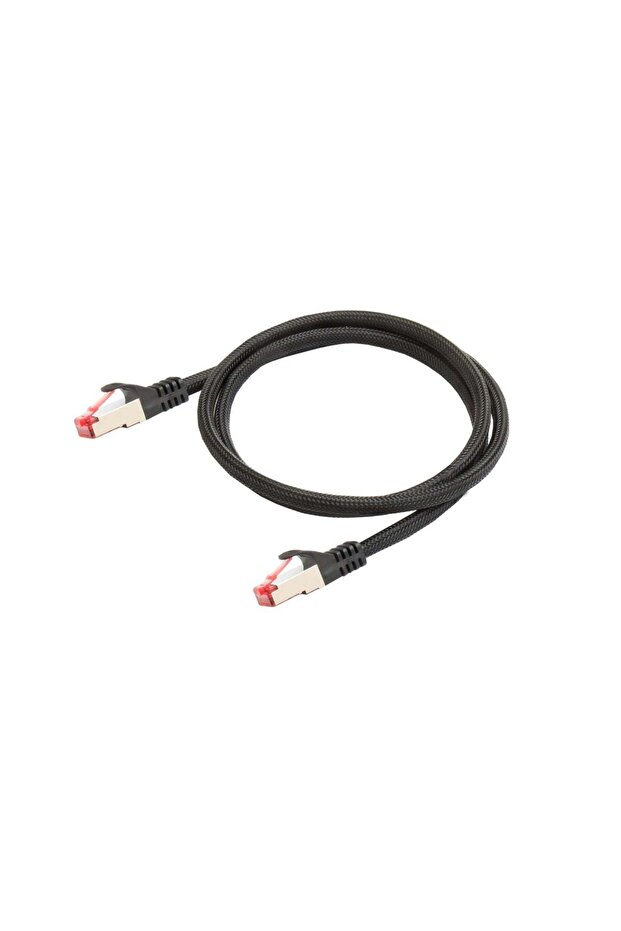 Python Cat.6 Patchkabel mit Nylongeflecht schwarz 0,5m - 1