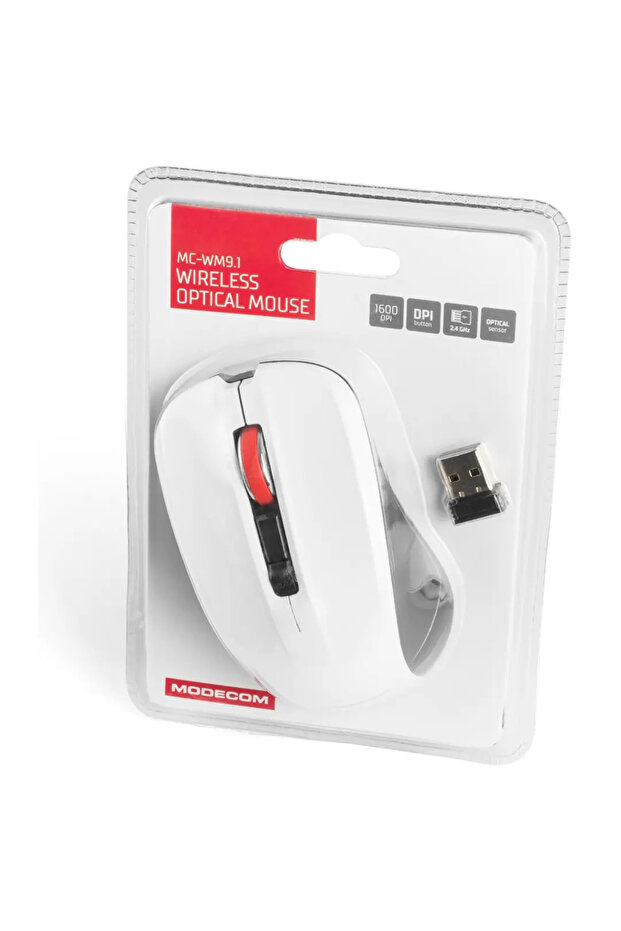 Mouse wireless WM9.1 optic negru-alb - 3