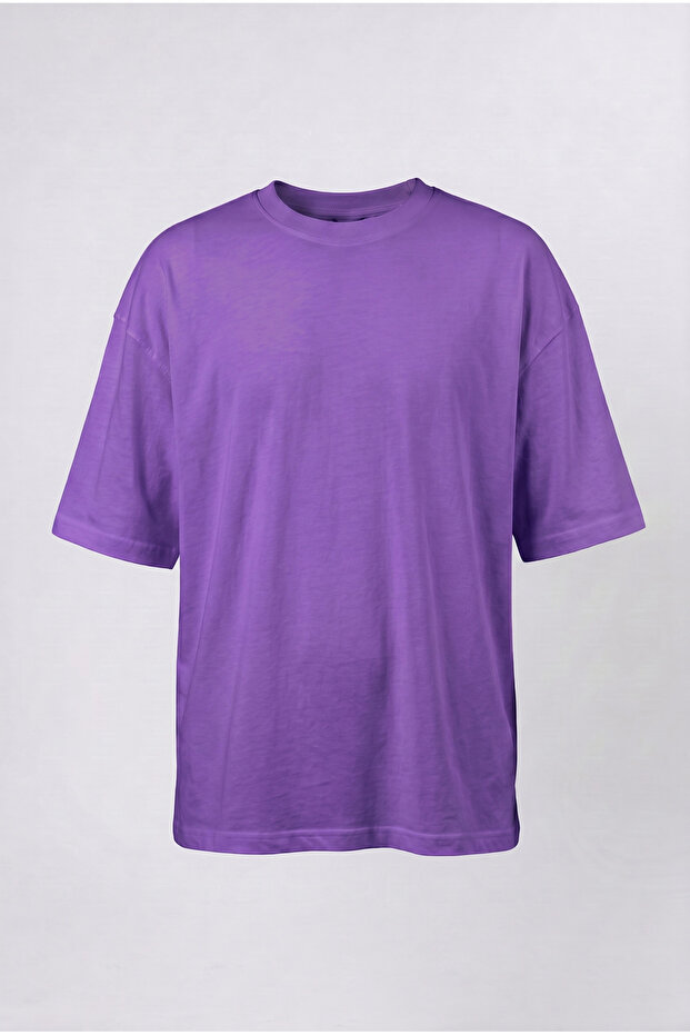 Ανδρικό Μπλουζάκι Basic Oversize Μωβ - 4