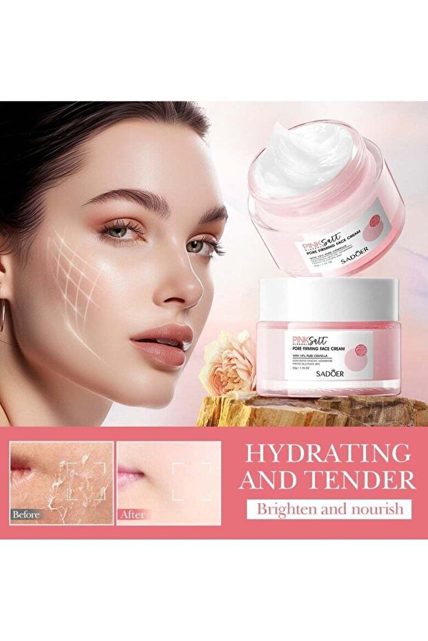 Pink Salt Pore Moisturizing Face Cream 18% Pure Centella Firming Cream for Glowing Skin 50g