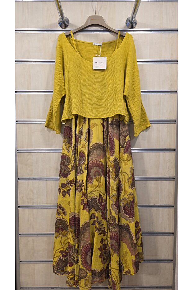 Italian Cotton Dress with Inner Straps