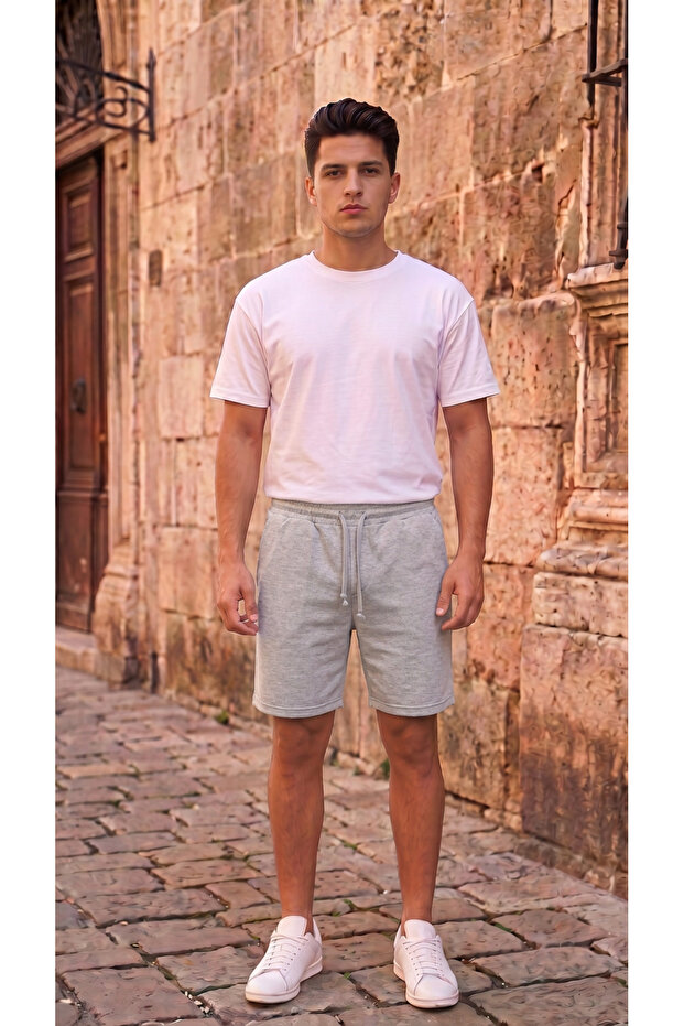 Men's Pique Fabric Double Leg Shorts with Side Pockets