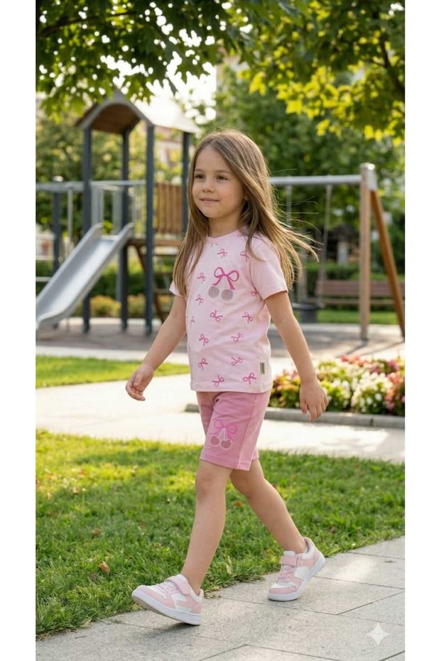 Girl's Summer Shorts Set T-Shirt Shorts Cotton Casual Comfortable Combination 3-4-5-6 Years Old