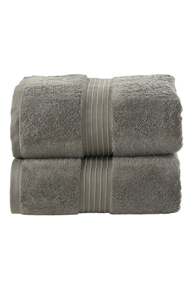 2-Piece Bath Sheets, 100% Combed Cotton 550 GSM, Quick Dry, Absorbent, Soft, Grey 80x190cm