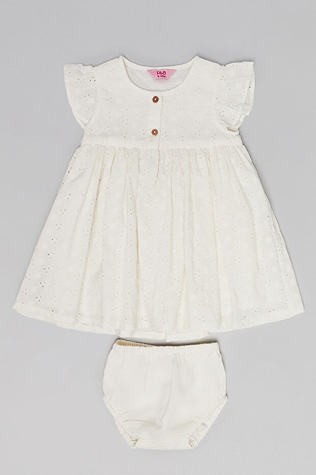 Schiffli Fit & Flare Dress with Bloomers
