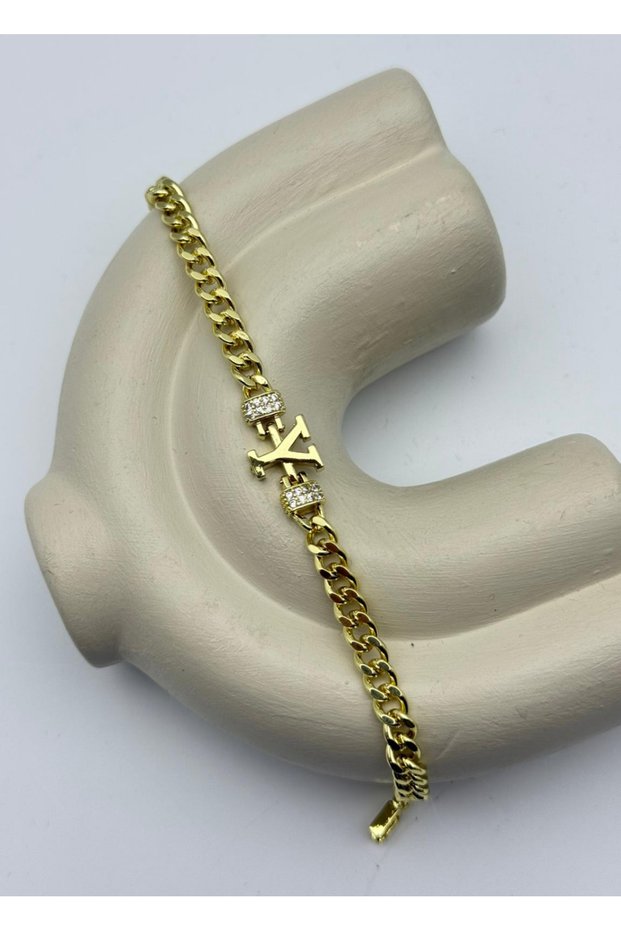 Vip Gold Letter Y Stone Gourmet Bracelet - 26Vipb43