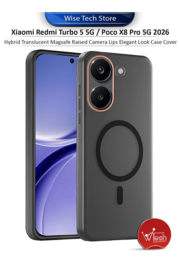 Xiaomi Redmi Turbo 5 5G / Poco X8 Pro 5G 2026 Hybrid Translucent Magsafe with Magnetic Charging Raised Camera Lips Case Cover