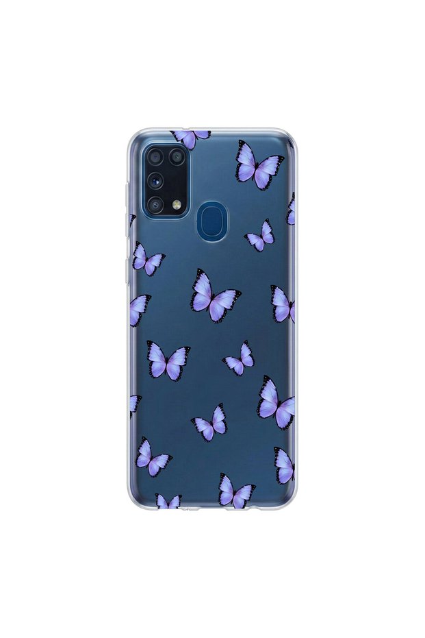 Samsung Galaxy M31 Compatible Butterfly 4 Design Transparent Case