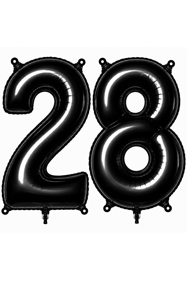 28 بالون فويلو على شكل أرقام لون أسود (76 سم)