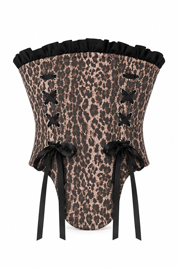 Eyelet Leopard Corset - 1
