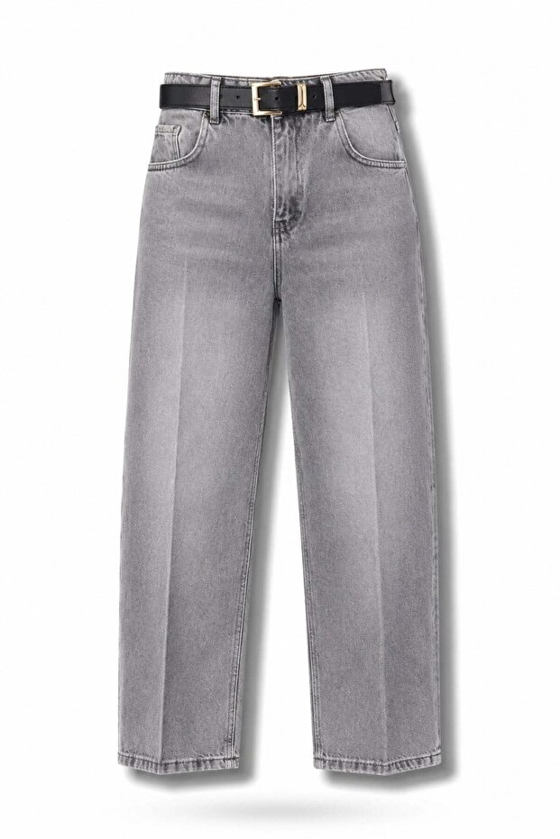 Gray Belted Baggy Jean 3010