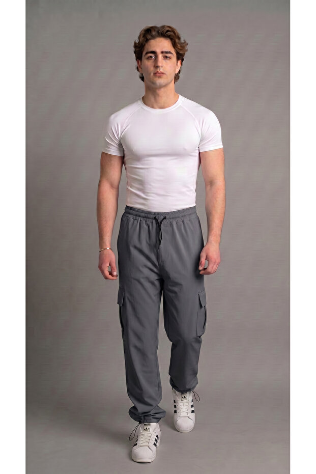Men's Metallic Color Comfortable Fit Commando Pocket Lycra Parachute Pants
