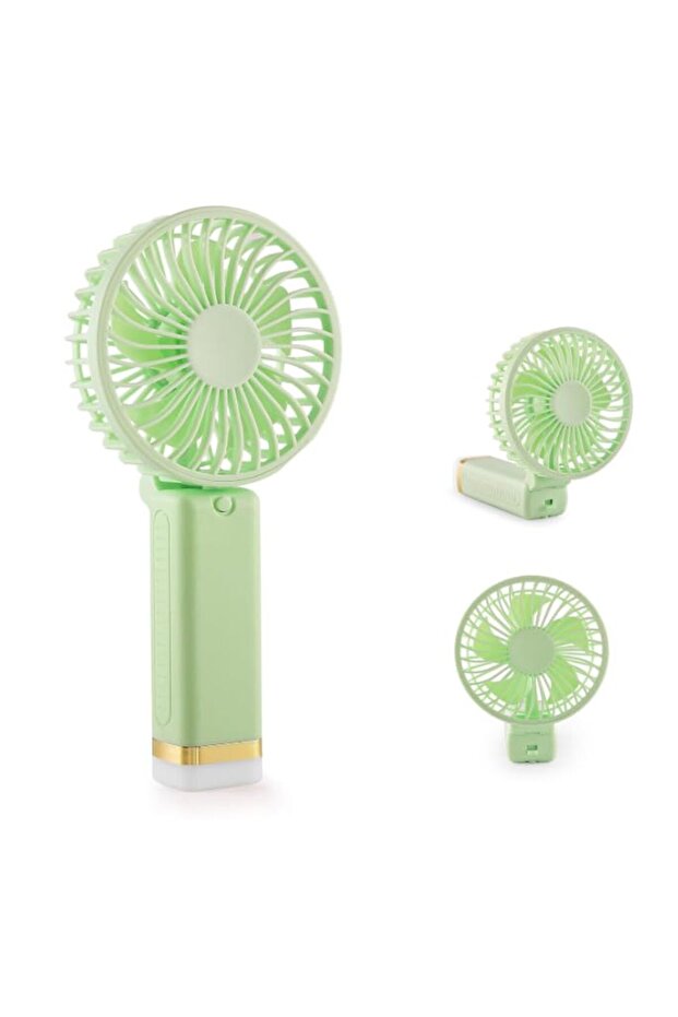 Mini Portable Hand Fan Rechargeable USB Fan with LED Light, Foldable Handheld Cooling Fan, 3 Speed