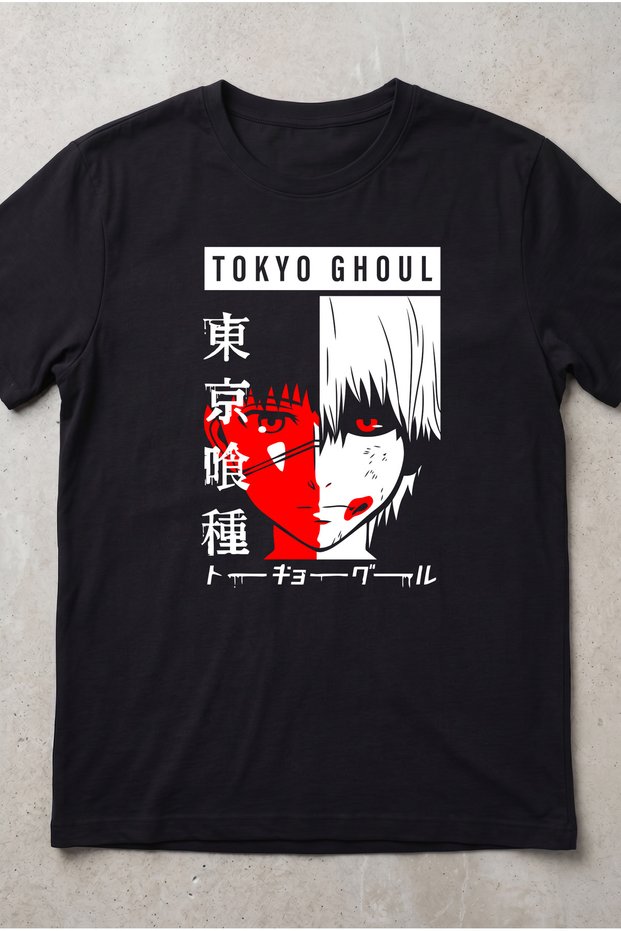Tokyo Ghoul Ken Kaneki Anime Printed Unisex Black T-Shirt