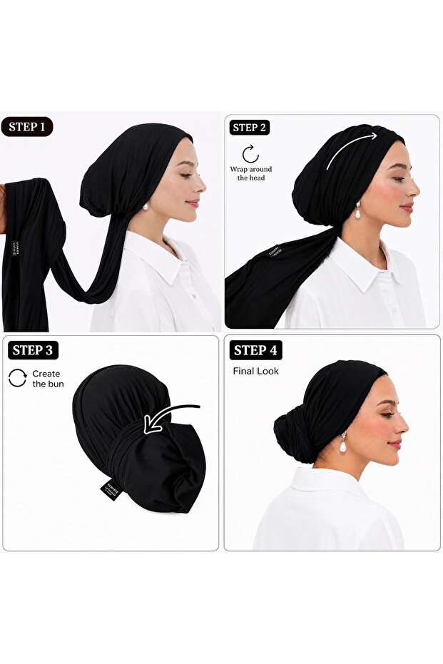 Turban Hijab Cap for Women – Soft Jersey Underscarf, Comfortable Stretch Head Wrap
