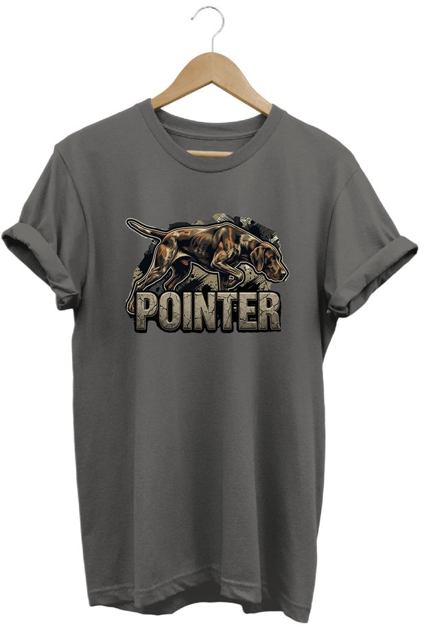Unisex Pointer Printed T-Shirt - Premium Dogs Series Crew Neck Cotton T-Shirt