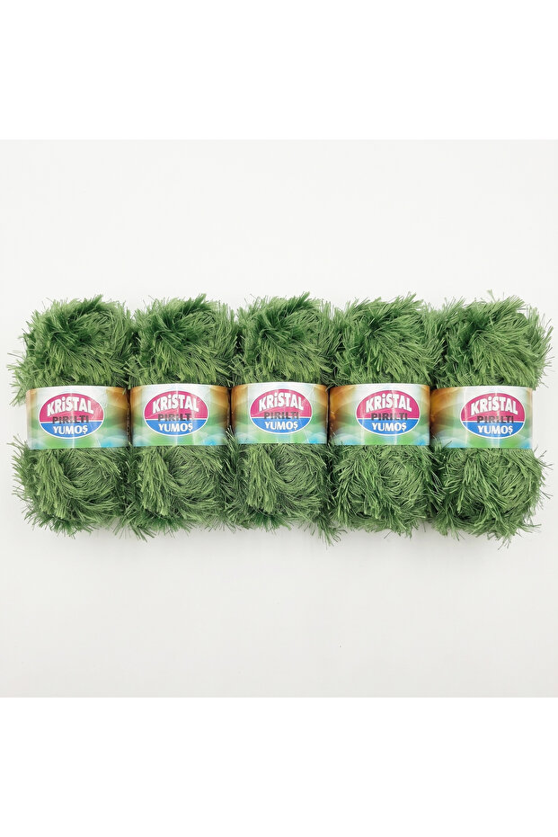 Bearded Yarn 5-Piece Set Furry Soft Textured Yarn Knitting Yarn 100g Spring Green