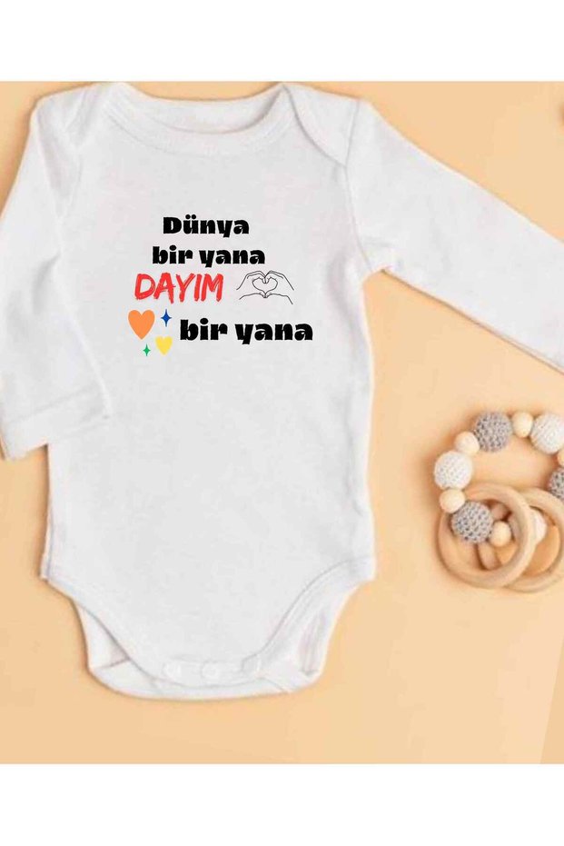 Dayı Written Baby Bodysuit 100% Cotton 317