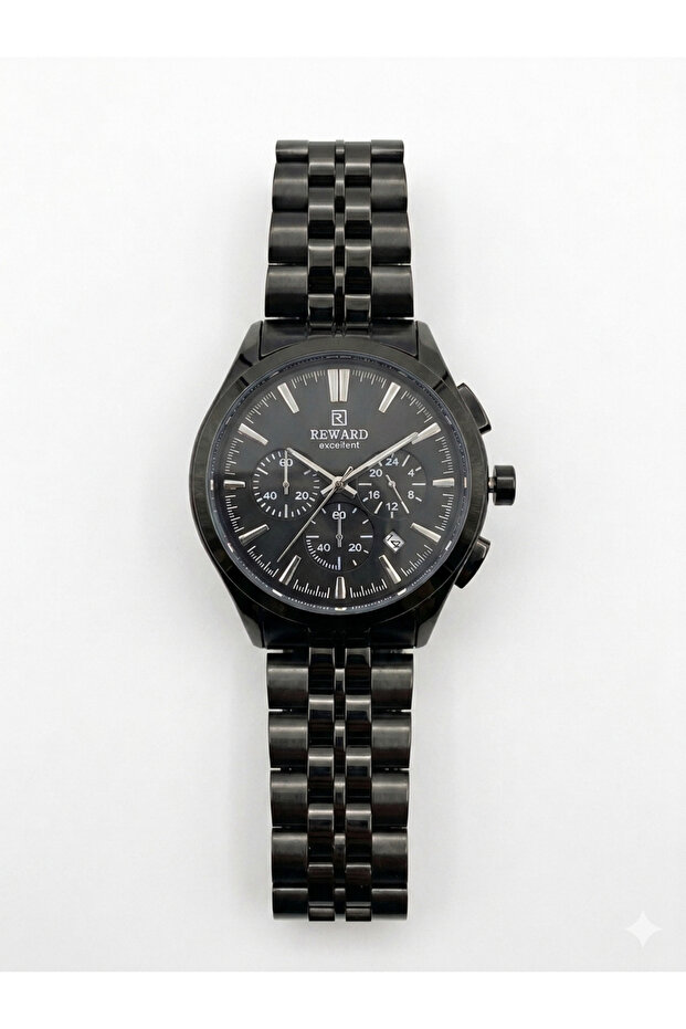 Men's Black Metal Cord Black Dial Calendar Function Wristwatch 2 Years Warranty