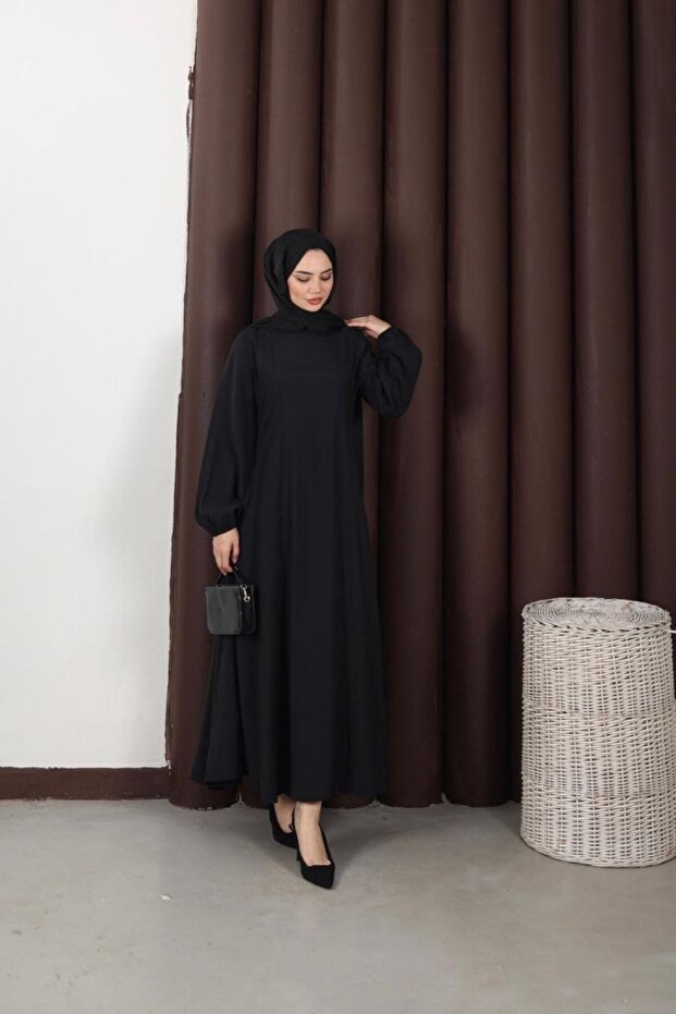 Basic Cut Cupra Dress Black