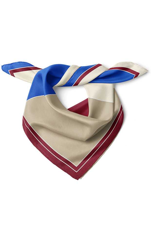 Color Blocked Geometric Pattern Scarf Bandana 50X50 cm
