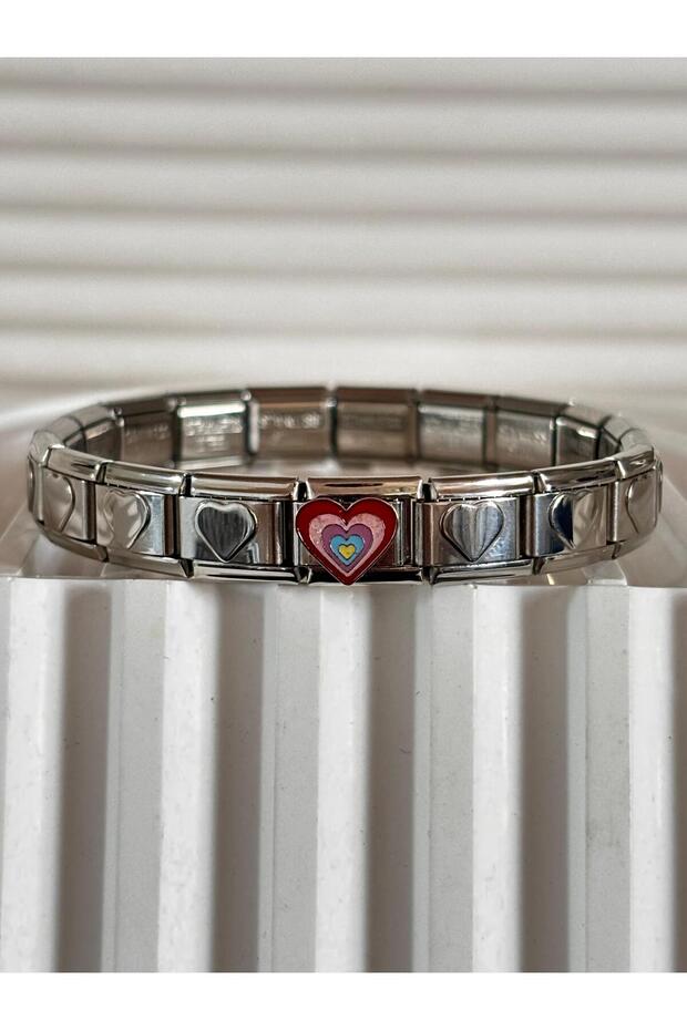 Pink Heart Charm Italian Bracelet