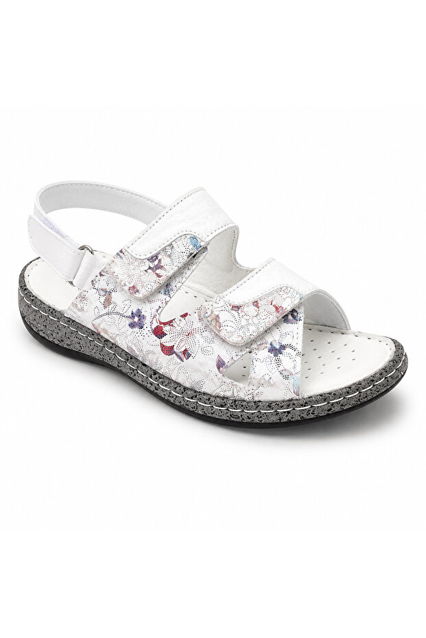 Lavinia White Genuine Leather Women's Sandals