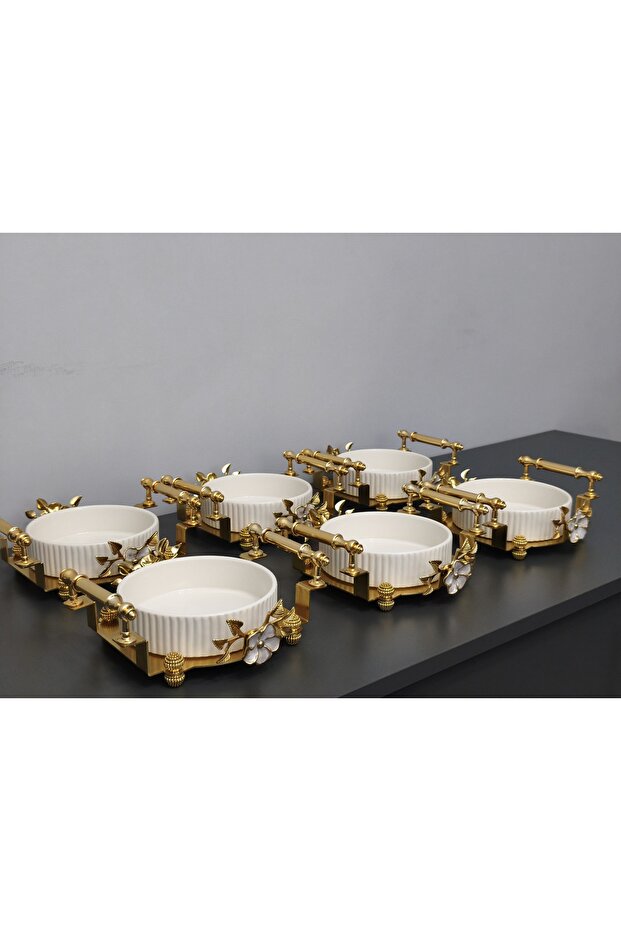 6-Piece Round Porcelain Presentation Bowl & Breakfast, Snack, Dessert, & Special Laser-Cut Bowl Set