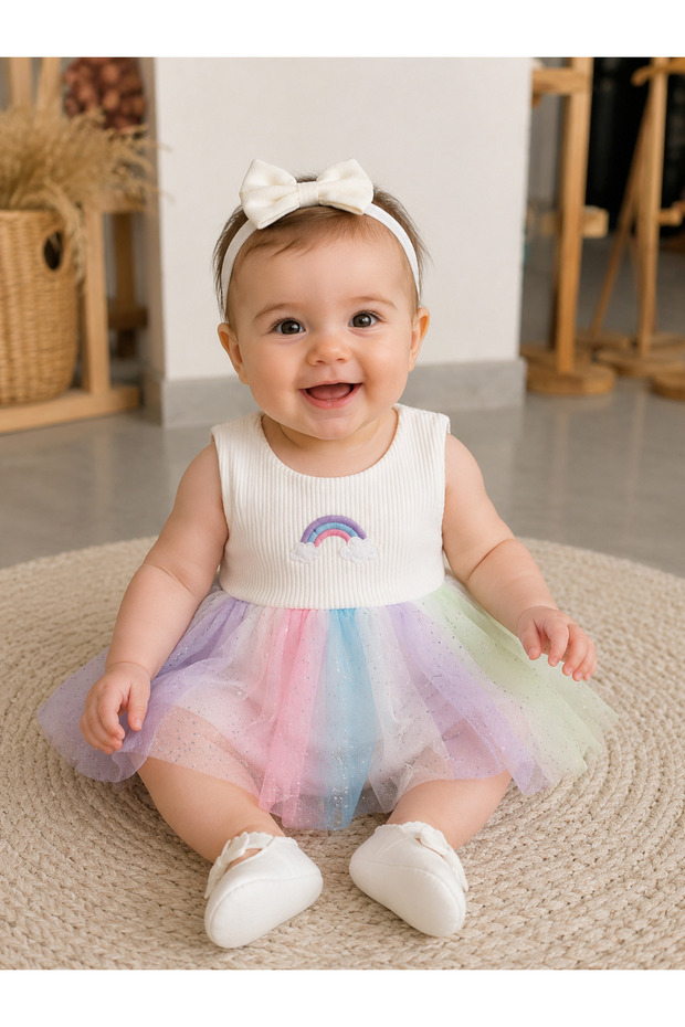 Baby Girl Embroidered Tutu Skirt with Snap Fasteners Dress Summer Baby Girl Dress