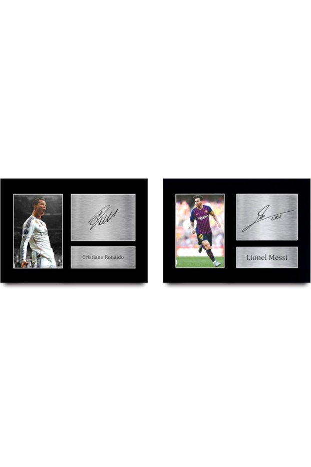 Messi & Ronaldo Gifts Printed Signed Autograph Picture for Football Fans and Supporters - A4