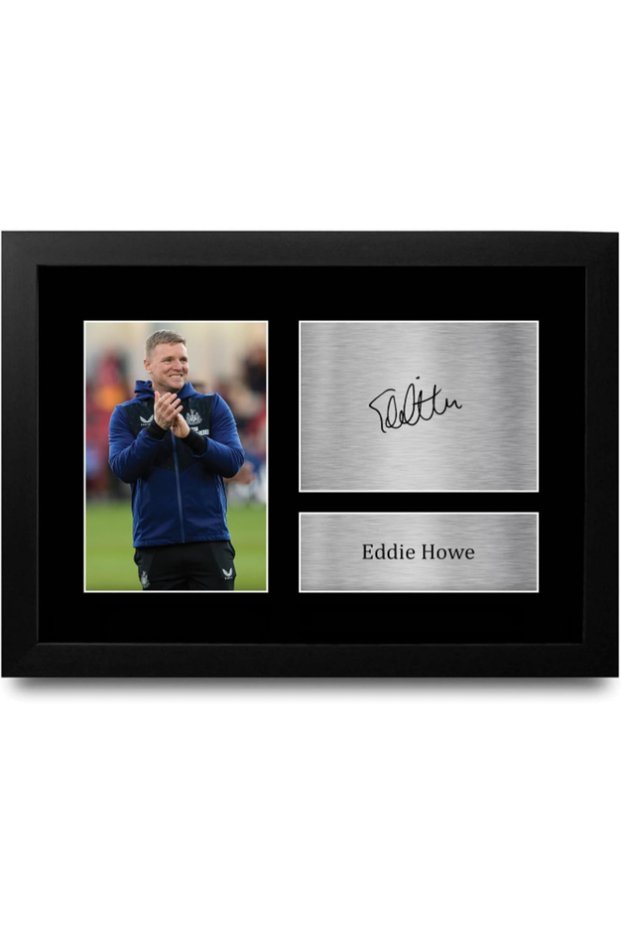 FR A4 Eddie Howe Magpies Gifts Printed Signed Autograph Picture for Football Fans and Supporters - A4 Framed
