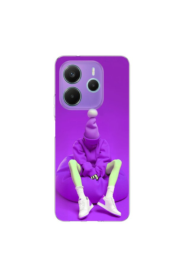 Redmi Note 14 Compatible No Face 6 Design Transparent Case