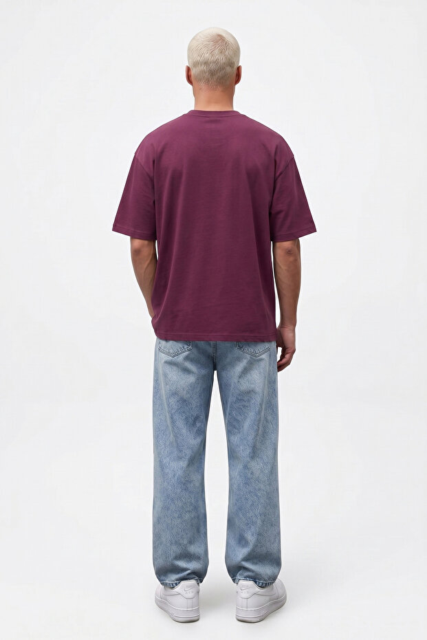 Tricou Basic Oversized Cireșiu - 3