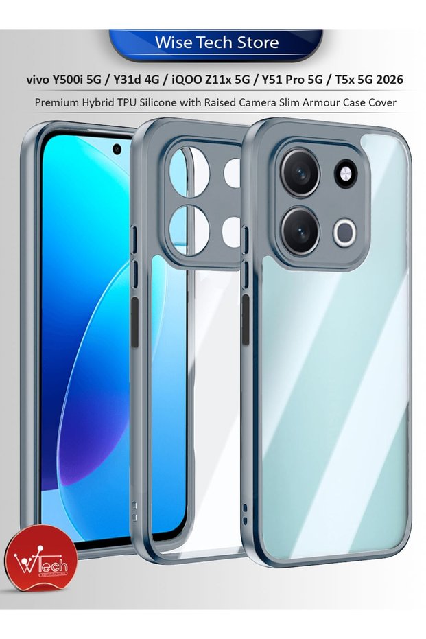 vivo Y500i 5G / Y31d 4G / iQOO Z11x 5G / Y51 Pro 5G / T5x 5G 2026 Premium Hybrid TPU Silicone with Raised Camera Slim Armour Case Cover