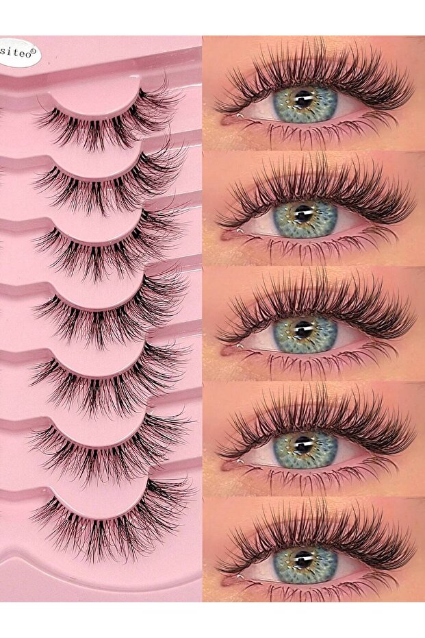 3D Wispy Volume Eyelash Extensions Kit - 5/7 Pairs Reusable False Eyelashes Set