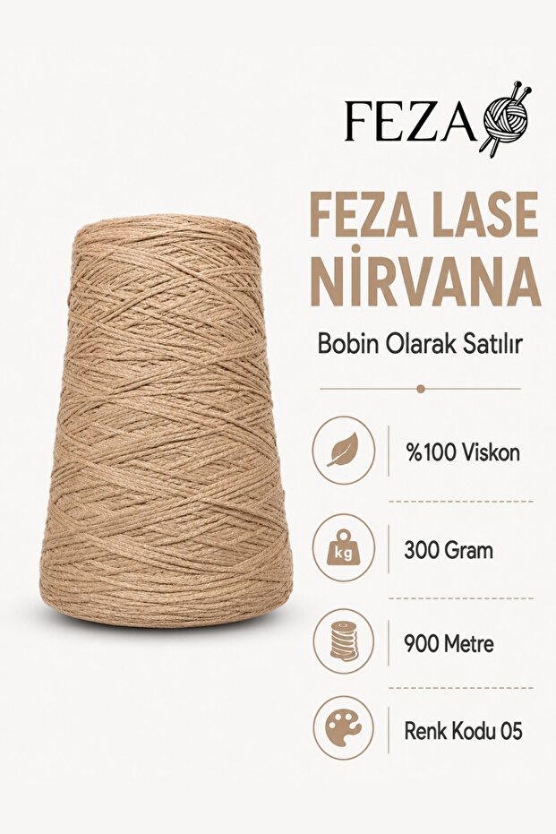 Lase Nirvana 100% Viscose Bobbin Knitting Yarn 300 Gr 900 Meters - Hand Knitting, Bag and Decorative Design Yarn