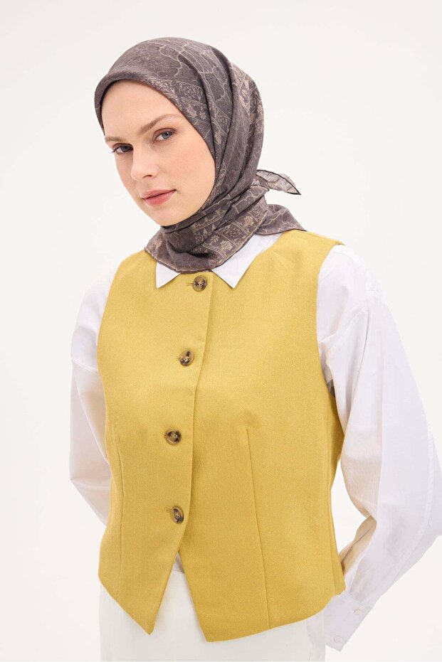 وشاح تينسل مونار بنمط عثماني رمادي 90×90