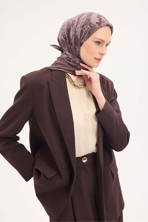وشاح تينسل مونار بنمط موكا 90x90
