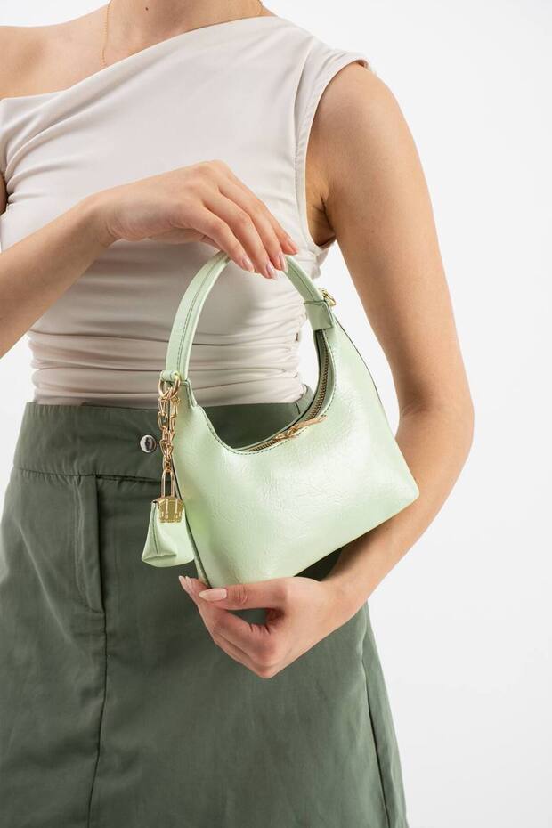 Women's Hand and Shoulder Bag Baguette Hobo with Micro Bag Accessories (Small Size)