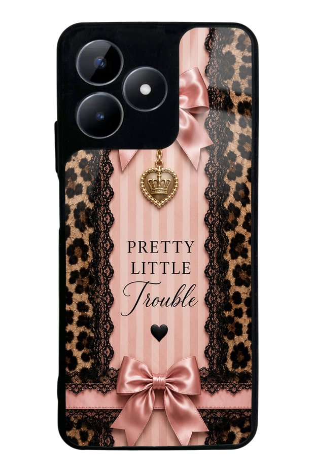 Realme C53 Glossy Phone Case with Pretty Leopard Bow Design