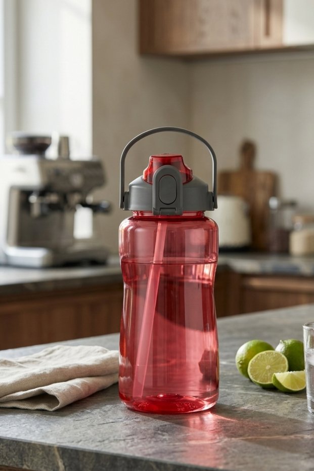 Large Size 1500 ml Straw and Lid Leak-Proof Colorful Water Bottle Water Bottle for Sports Camping School Hotel