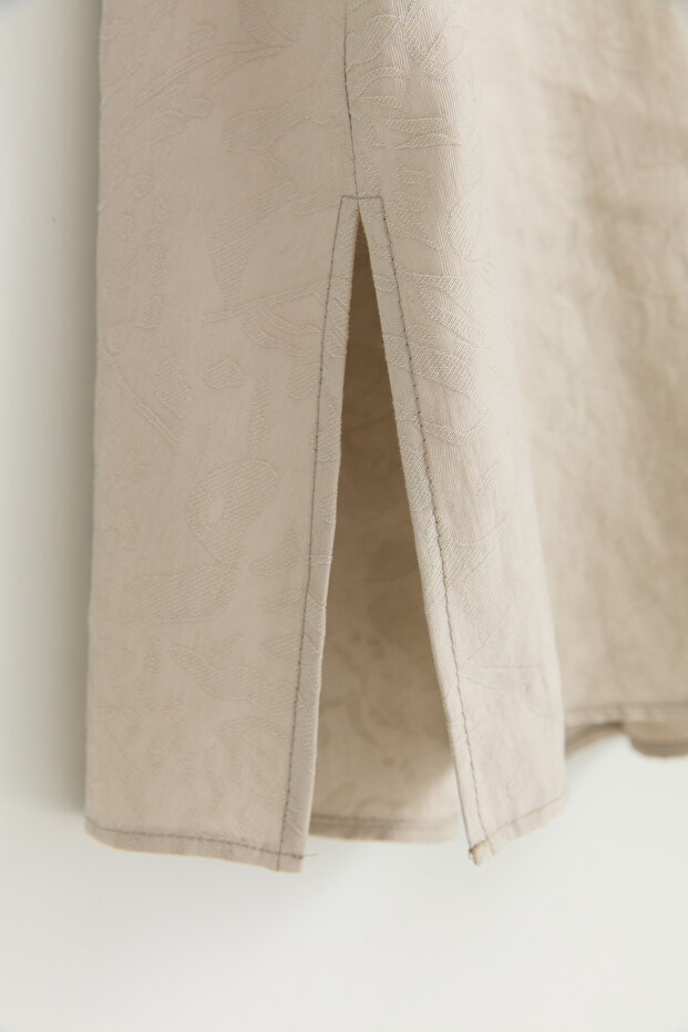Plus Size Lyocell Tunic with Pockets - Stone - 5