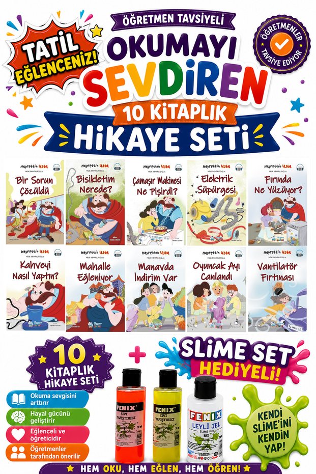 1. Classroom Teacher Recommended 16-Page 10-Book Story Set-6 That Made Students Love Reading (Slime Set Gift)